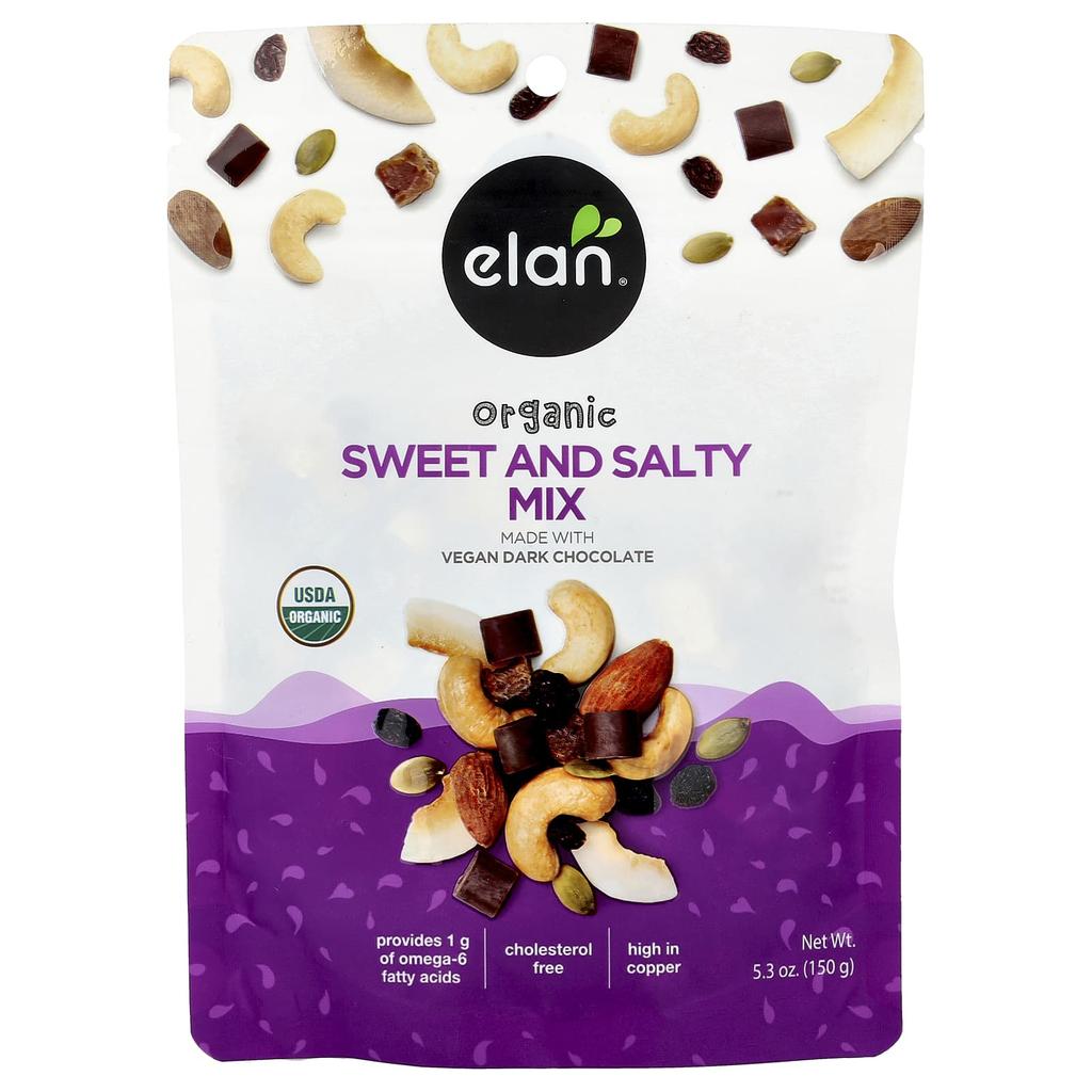 Elan Organic Sweet & Salty Mix, Dark Chocolate, 150g (5.3oz)