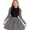 Girls' Fashionable Peacock-pattern Long-sleeved Dress for Autumn Children's Elegant Dress