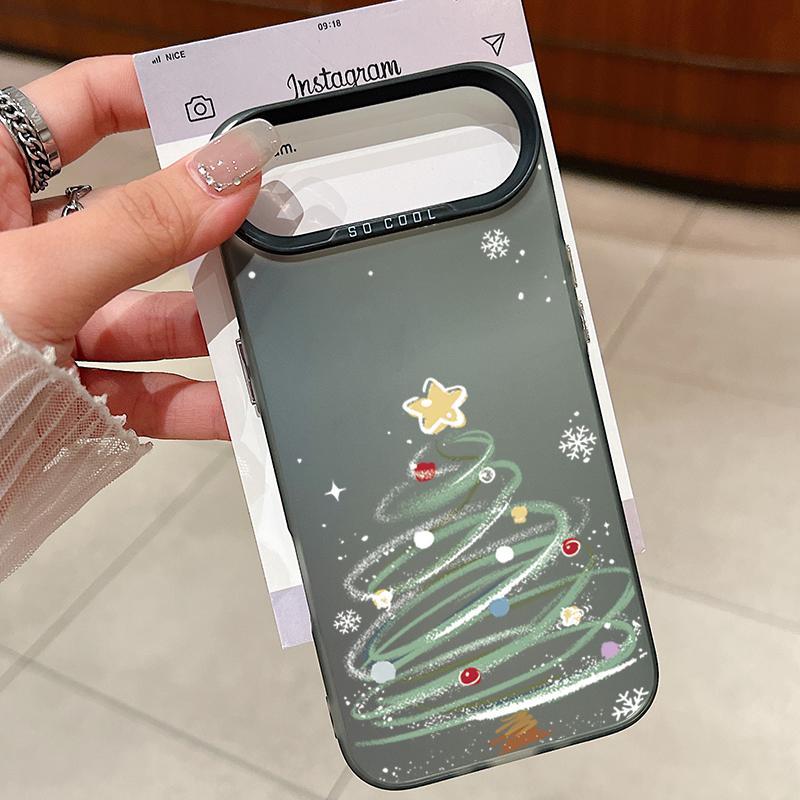 IMD Christmas Tree & Santa Case for iPhone 17 16 15 14 Pro Max/13 Shockproof Hard Cover with Fade-Resistant Design
