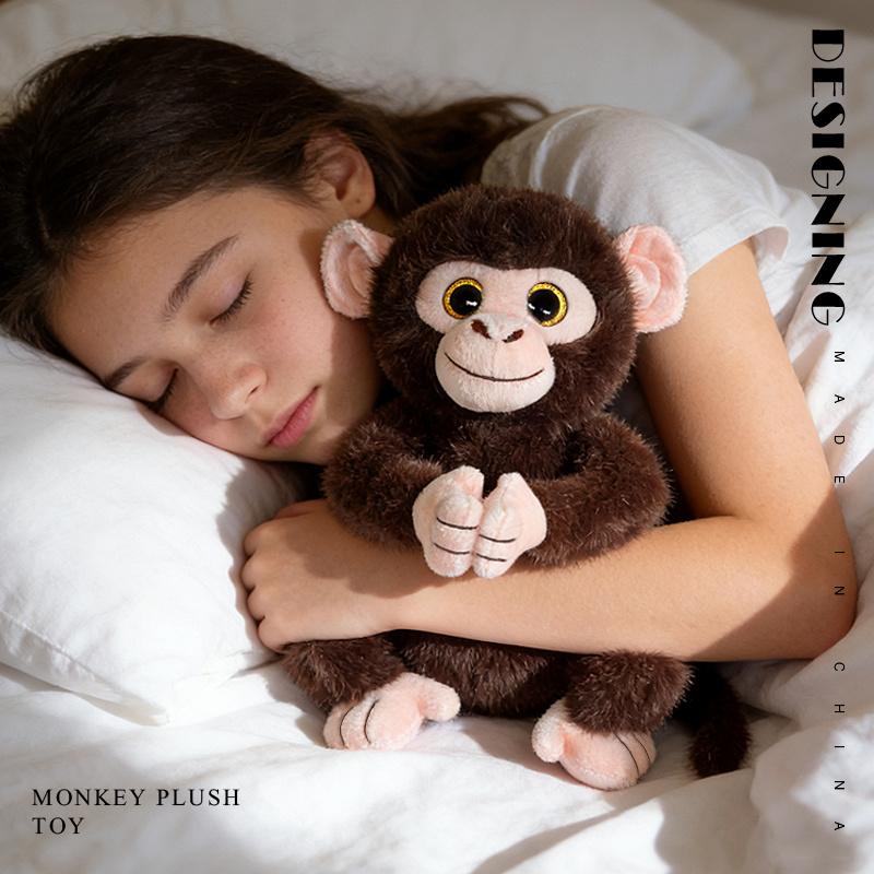 27CM Cute Kawaii Monkey Plush Soft Comfort Stuffed Dolls Decor Pillow Cartoon Animals Golden Monkey Doll Christmas Gifts