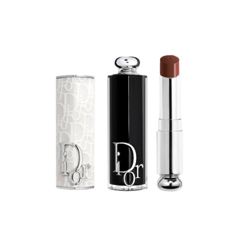 DIOR Lipstick Charm Lipstick Fashion Case #White Canvas Print 524 Peach Milk Cap белый