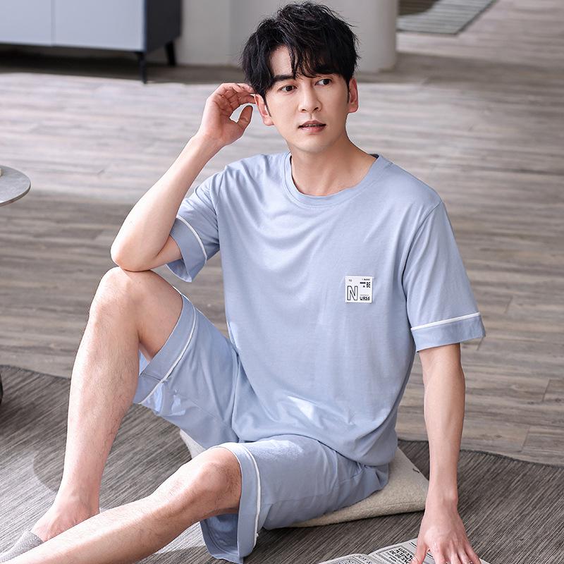 Men's Modal Cotton Pajama Set: Loose Short Sleeve Top & Shorts, Plus Size, Summer Home Wear