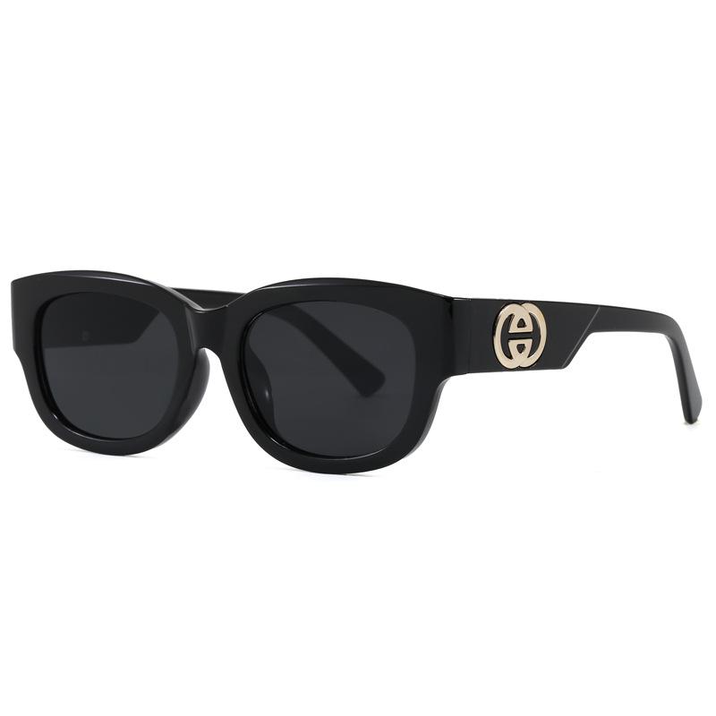 Korean Retro Square Frame Sunglasses - UV Protection, Classic Versatile High-End Look