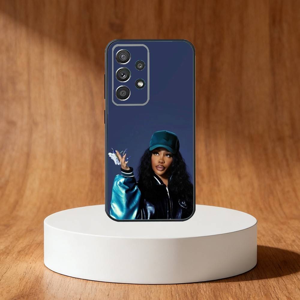 SZA Ins-Style Singer Phone Case For Samsung S25,S24,S21,S22,S23,S30,Ultra,S20,Plus,Fe,Note,10,9,5G Black Cover