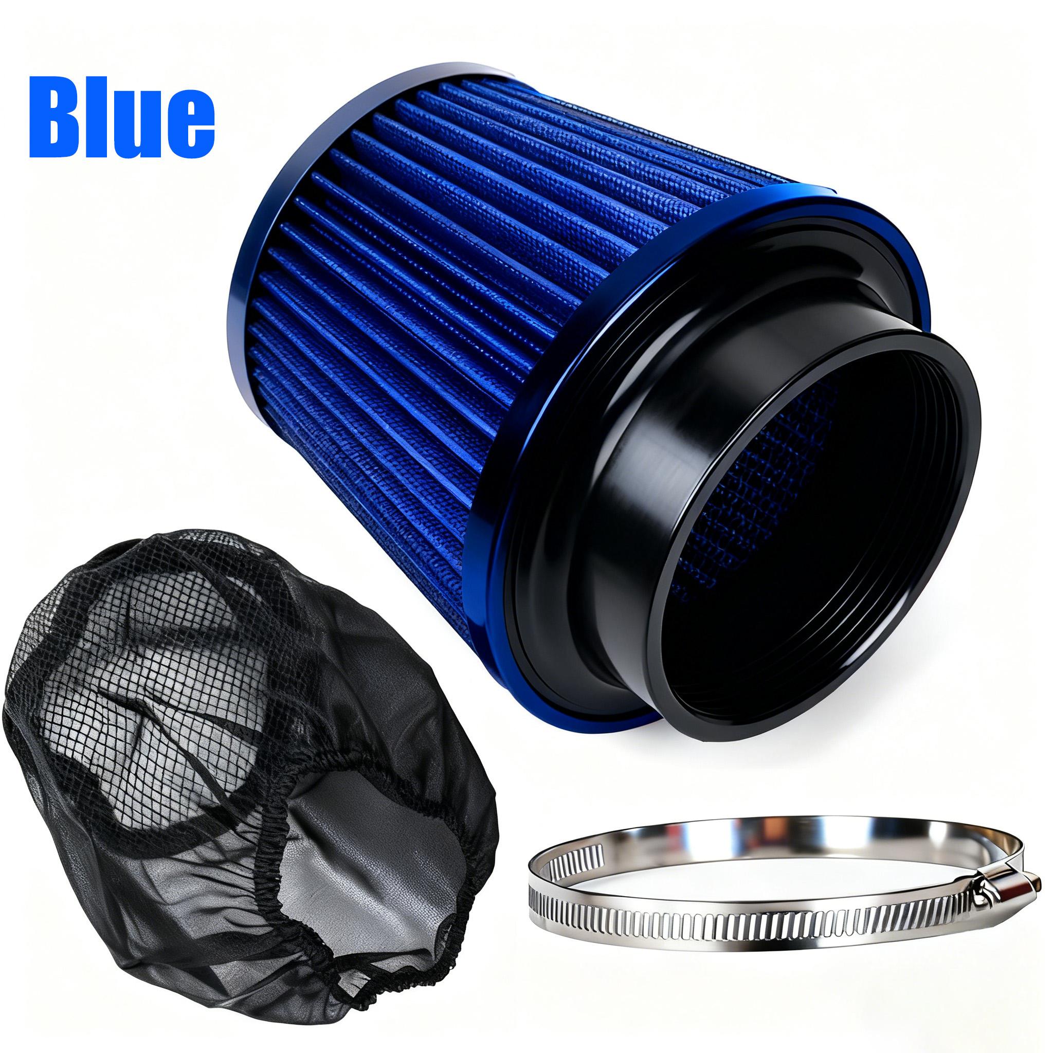 

76mm Diameter Vehicle Air Filter Universal Mushroom-Head Filter Equipped with Protective Cover General-purpose синій