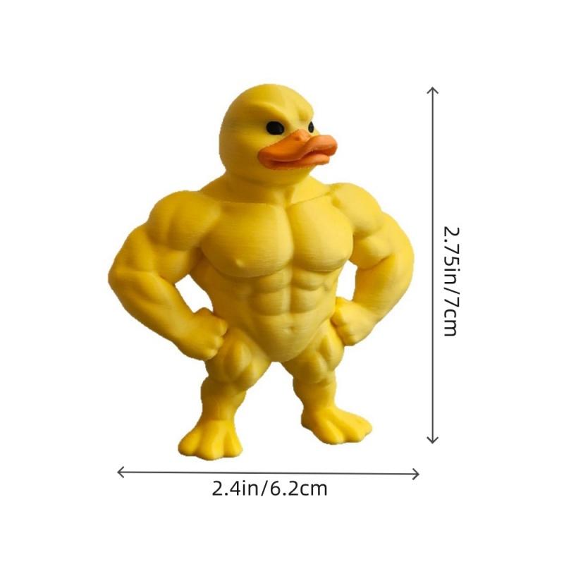 

3D Printed Muscle Duck Figurine, Funny Desk Decor Collectible Statue, Gym Decor for Men жовтий