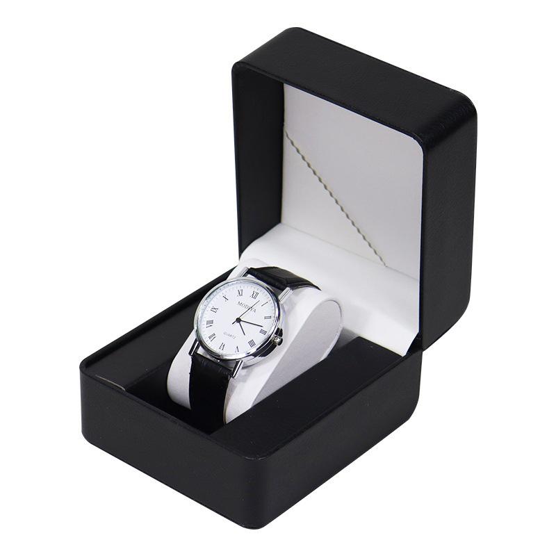 Round Corner PU Leather Flip-Top Watch Display Box