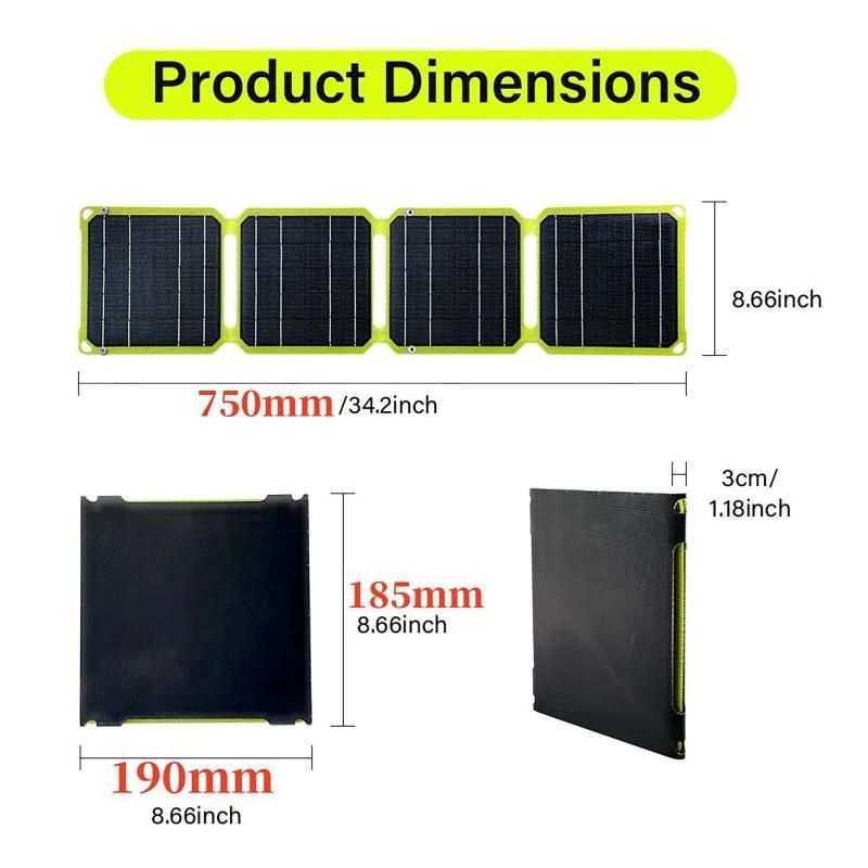 21W 40W Przenośny Składany Panel Solarny ETFE 5V 9V 12V USB Szybka Ładowarka Baterii do Telefonu Komórkowego Podróże Outdoor Camping Płyta PV