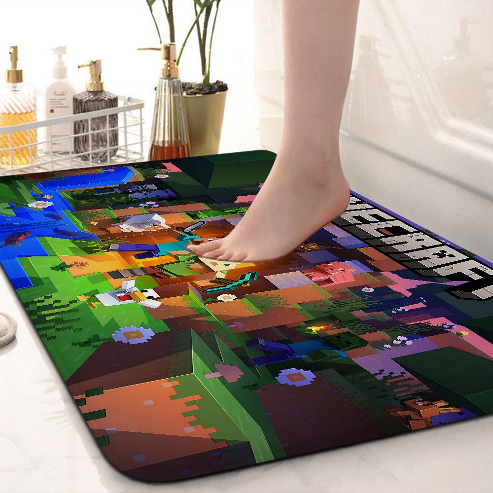 Game M-Minecraft Floor Mat Rectangle Anti-slip Home Soft Badmat Front Door Indoor Outdoor Mat Welcome Doormat
