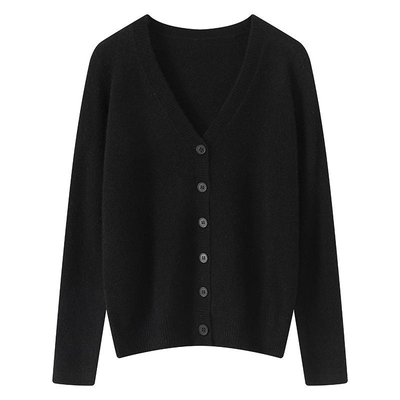 Women's 100% Pure Cashmere V-Neck Cardigan - New Fashion, Casual Knit Sweater Coat