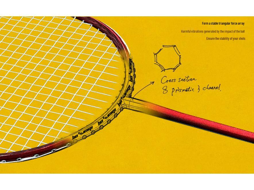 Third-Gen Carbon Fiber Badminton Racket 5uN80N90 - Lightweight, Flexible, Wind-Resistant Blade