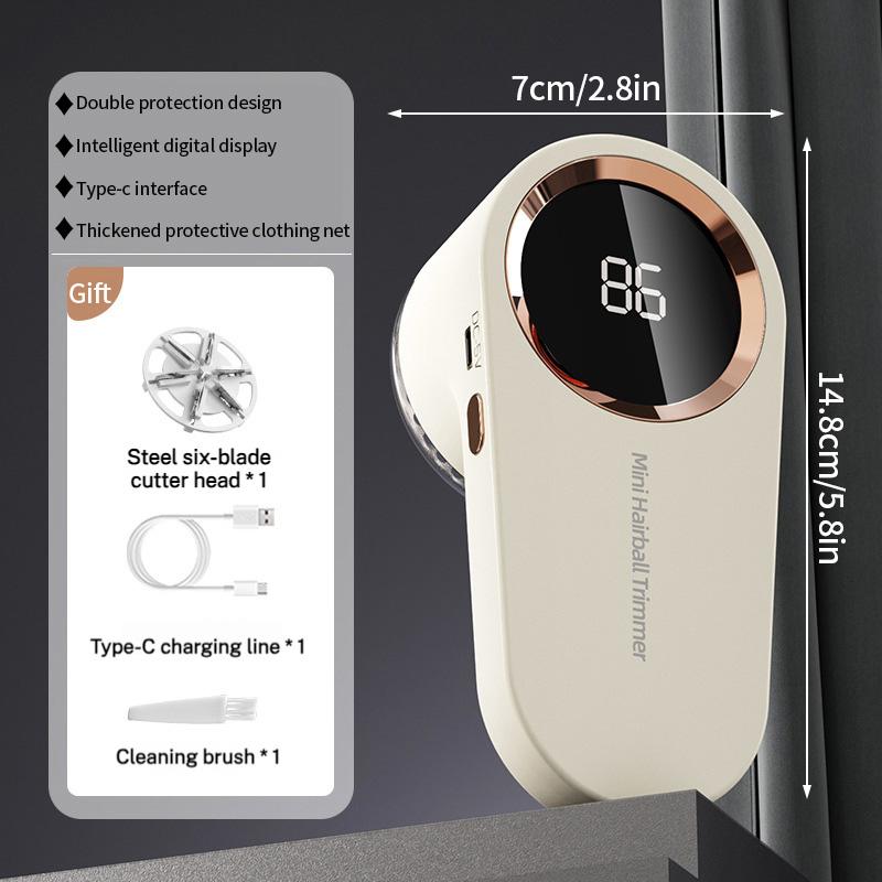 Clothes Electric Lint Remover Portable Sweater Hair Ball LED Digital Electric Trimmer Pellet Fluff Remover