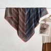 Lightweight Double-sided Printed Silk Scarf Breathable Retro Patterned Square Shawl  Spring