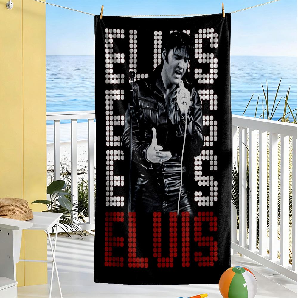 Elvis Presley Strandtuch für Strandreisen Tragbar Bedrucktes Strandtuch Outdoor-Accessoire Geburtstags-/Weihnachtsgeschenk