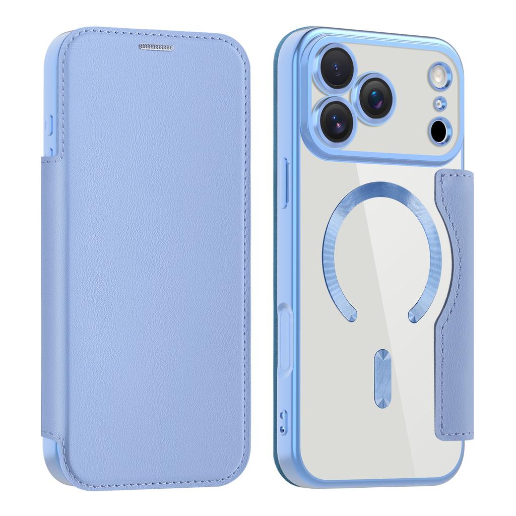 Luxury Transparent Flip Leather Wallet Magnetic Phone Case For iPhone 17 Pro 15 14 13 12 11 16 Pro Max Slot Card Bag For Magsafe 17Air Cover