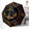 Nautical Anchor Decorative Plate - Maritime Theme WallArtUmbrella, Portable 3-Fold Compact Umbrella for Men & Women Gift
