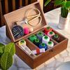High-End Multifunctional Sewing Kit with Solid Wood Storage Bag