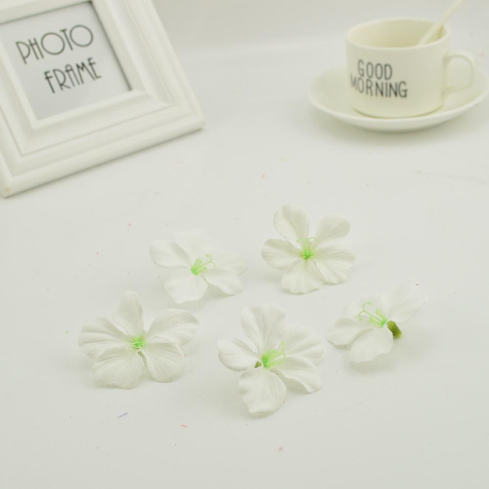 

20 шт. Дешевые Искусственные Цветы Орхидея для Дома Свадебные Декоративные Аксессуары Помпон DIY Венок Рукоделие Шелк Вишневые Розы 10pieces белый