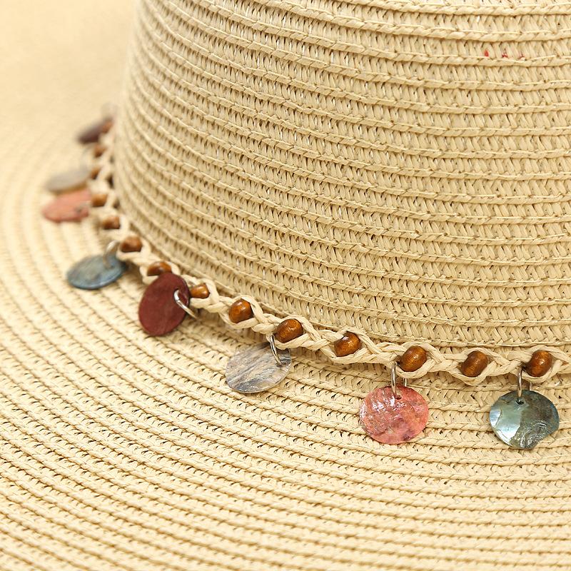 Spring and Summer Seaside Sunscreen Straw Hat Adjustable Beach Hat Children's Big Edge Sunshade Vacation Travel Sun Hat