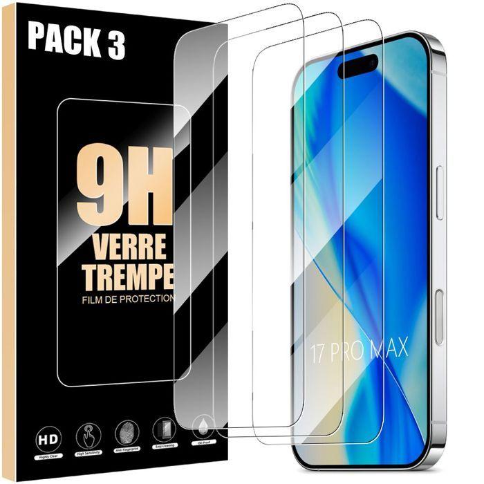Pack de 3 Verres Trempés - BOOLING - pour iPhone 17 Pro Max - Transparent - 9H - Antichoc - Lot 3
