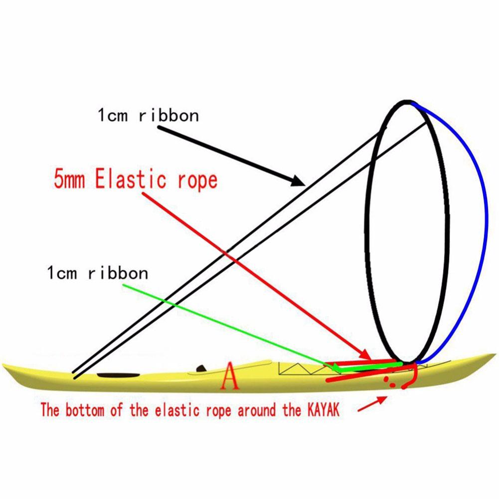 42" Foldable Kayak Wind Sail with Transparent Window + Storage Bag for Boating Activities