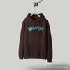 Unisex Oversized Hooded Sweatshirt With Foil Print Streetwear Cotton Pullover Fall