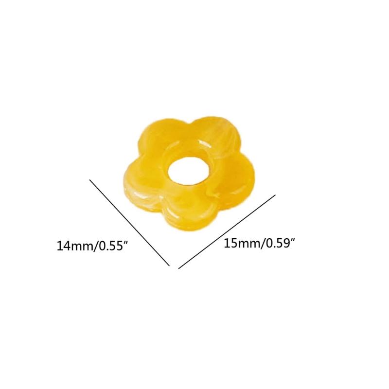 10pcs Resin Flower Pendant Ornament Hollow Flower Charm Beads Jewelry DIY Supplies for Keychain Hanging Pendant Making