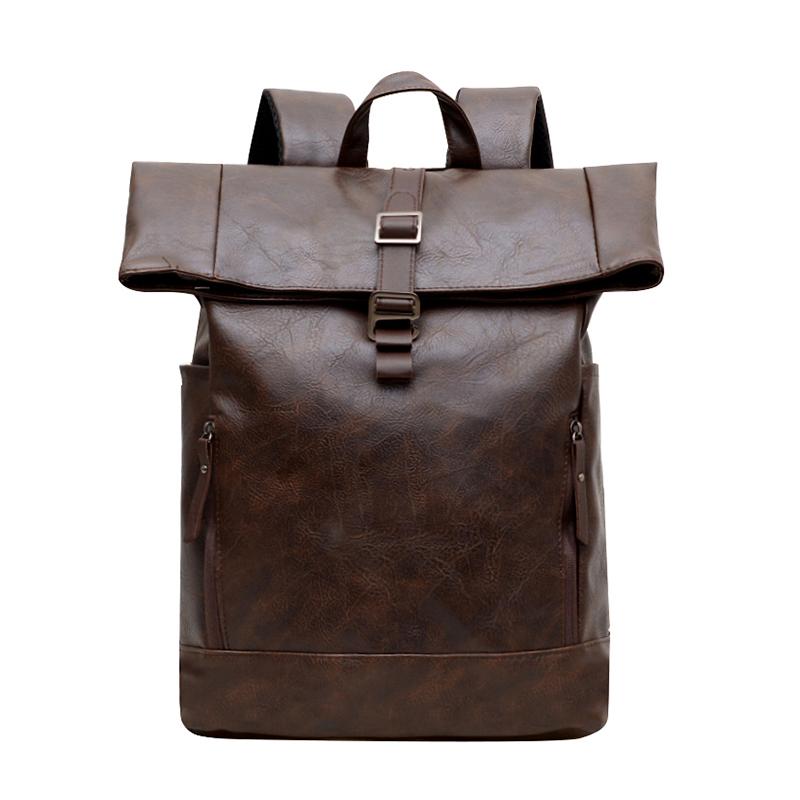 

Мужской рюкзак из ПУ большой вместимости для активного отдыха, путешествий, поездок на работу, кемпинга, походов, на плечо, для деловых поездок, ноутбука, колледжа, школьный темно-коричневого