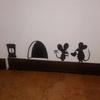 Wall Cute Decoration 1pc Black Cartoon Mouse Love Heart Vinyl Art Wall Sticker Skirting Decal Household Decor Accessories