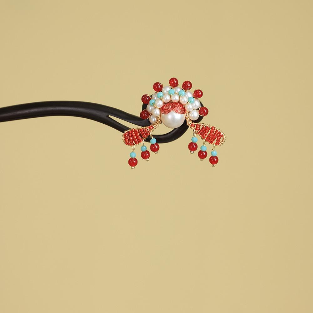 Tassel New Chinese Style Hair Clip Red Hanfu Hairpin Beijing Opera Hair Accessories  Bridal