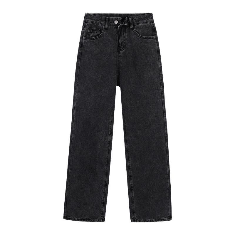 Women's High-Waisted Wide-Leg Jeans - Autumn New Style, Casual Loose Fit, Floor-Length Pants