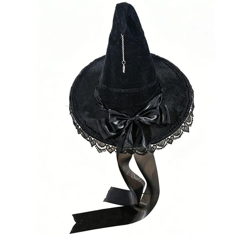 Lolita Witch Hat Headband Halloween Costume Party Cosplay Accessory - Purple Green Black Red Multi-layer Ruffle Design