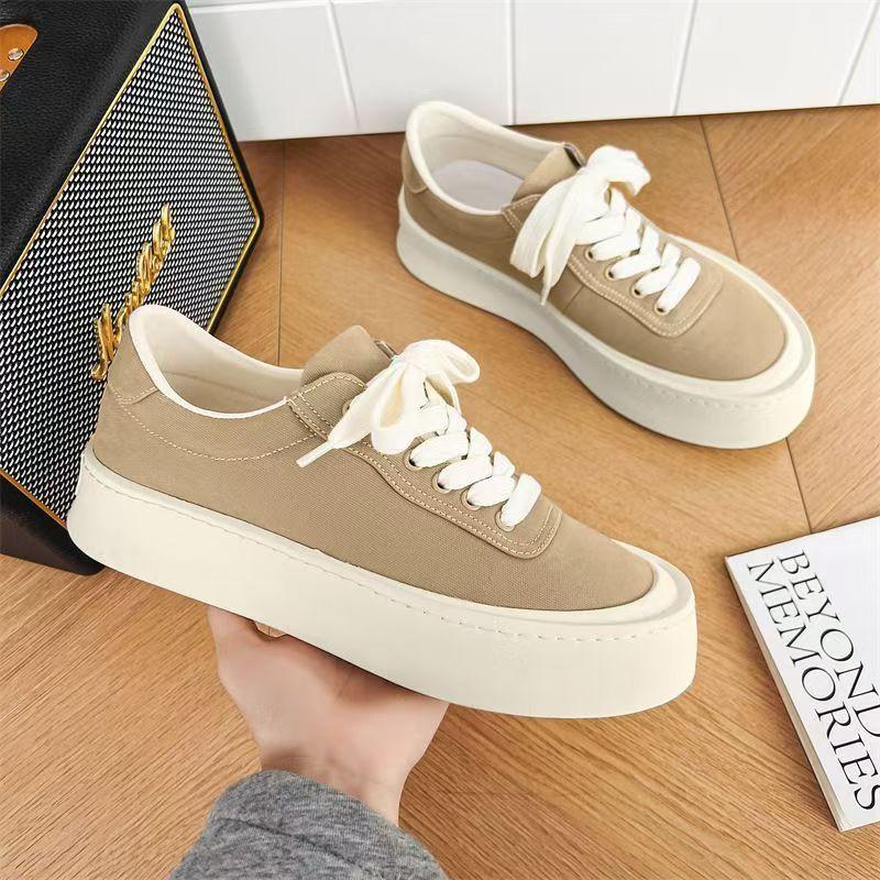 2025 new men's shoes summer cloth shoes trendy canvas shoes breathable casual versatile thick sole heightening sports casual shoes