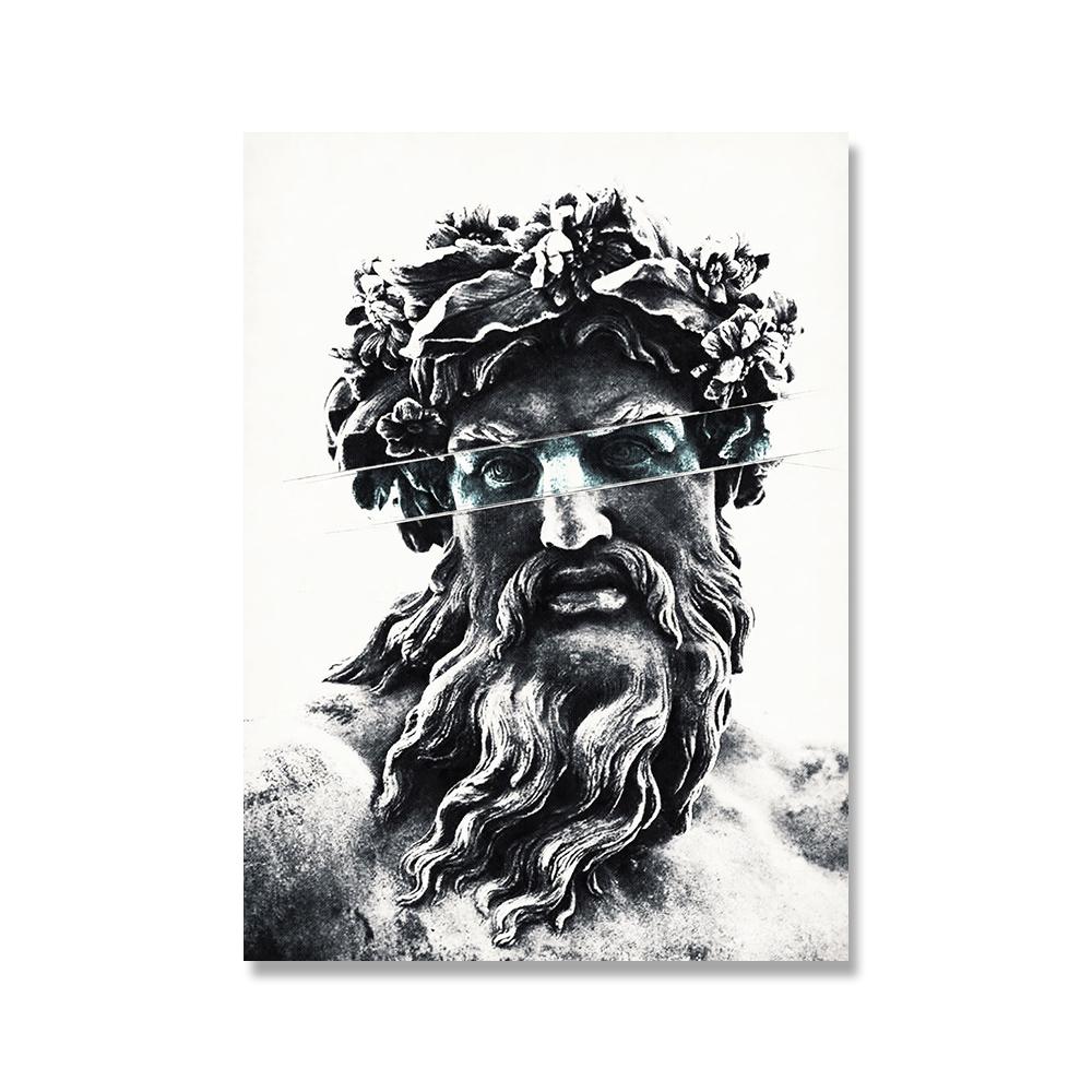 Black and White Marble Sculpture Art Prints Crying David Canvas Classical Painting Wall Posters Picture For Home Decoration