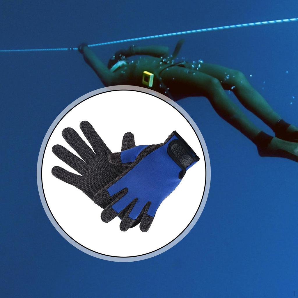 2mm Neoprene Non-slip Diving Gloves with 5 Fingers for Kayaking, Fishing, Canoeing, Winter Swimming