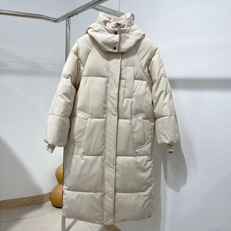 Winter Down Cotton Coat Women's Mid-length New Style Loose Thickened Cotton Jacket Knee-high Bread Coat Cotton Coat Jacket