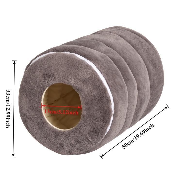 

1pc Cozy Cat & Small Dog Hideout House with Tunnel Entrance-Enclosed Cat Bed,No Assembly Easy-Clean Enclosed Hideout Hamaca Gato серый