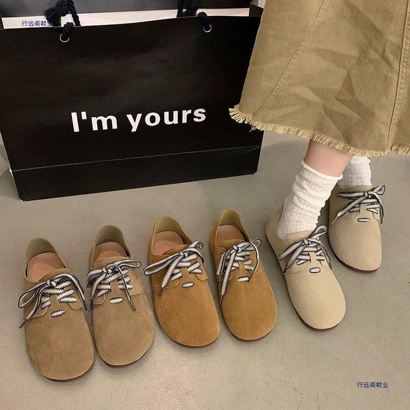 Retro autumn new lace-up casual single shoes flat-soled versatile soft sole