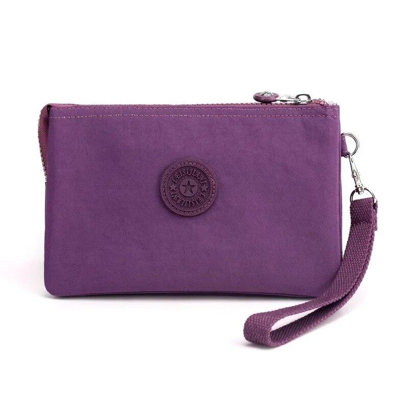 Casual Nylon Canvas Coin Money Organizer Bags for Women Multilayer Wallet Portable Phone Toiletry Keys Storage Handbag Wrist Bag