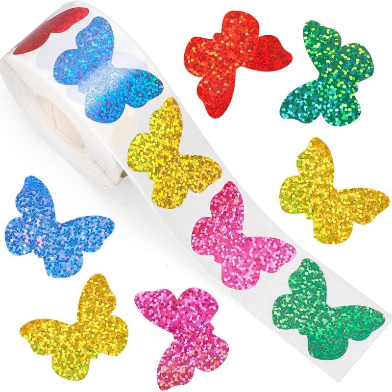 500pcs/set Glittering Flower Sticker Party Gift Wrapping Label Sticker Reward Stickers Scrapbook Stationery