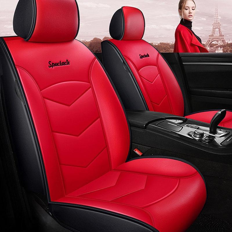 

Роскошные чехлы на сиденья из искусственной кожи, универсальные удобные чехлы для сидений для автомобилей, грузовиков, внедорожников, водонепроницаемые и дышащие(Только 1 чехол на переднее сиденье ) Front Single Seat красный