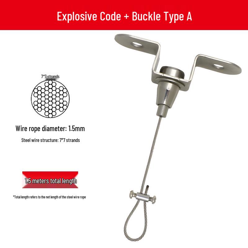 Adjustable Safety Hanging Kit: Rope, Buckle & Acrylic Board Line
