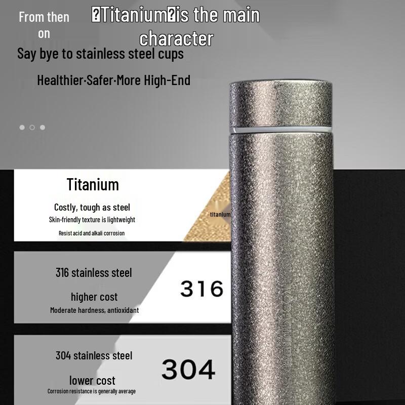 KOBACH Smart Temperature Display Titanium Vacuum Flask with Ice Pattern