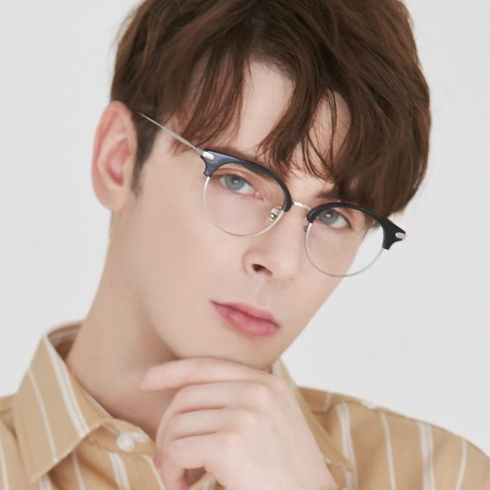 Eonadeoluteu Vintage Titanium Eyeglass Frames Anne Metal Combination Half-Rim