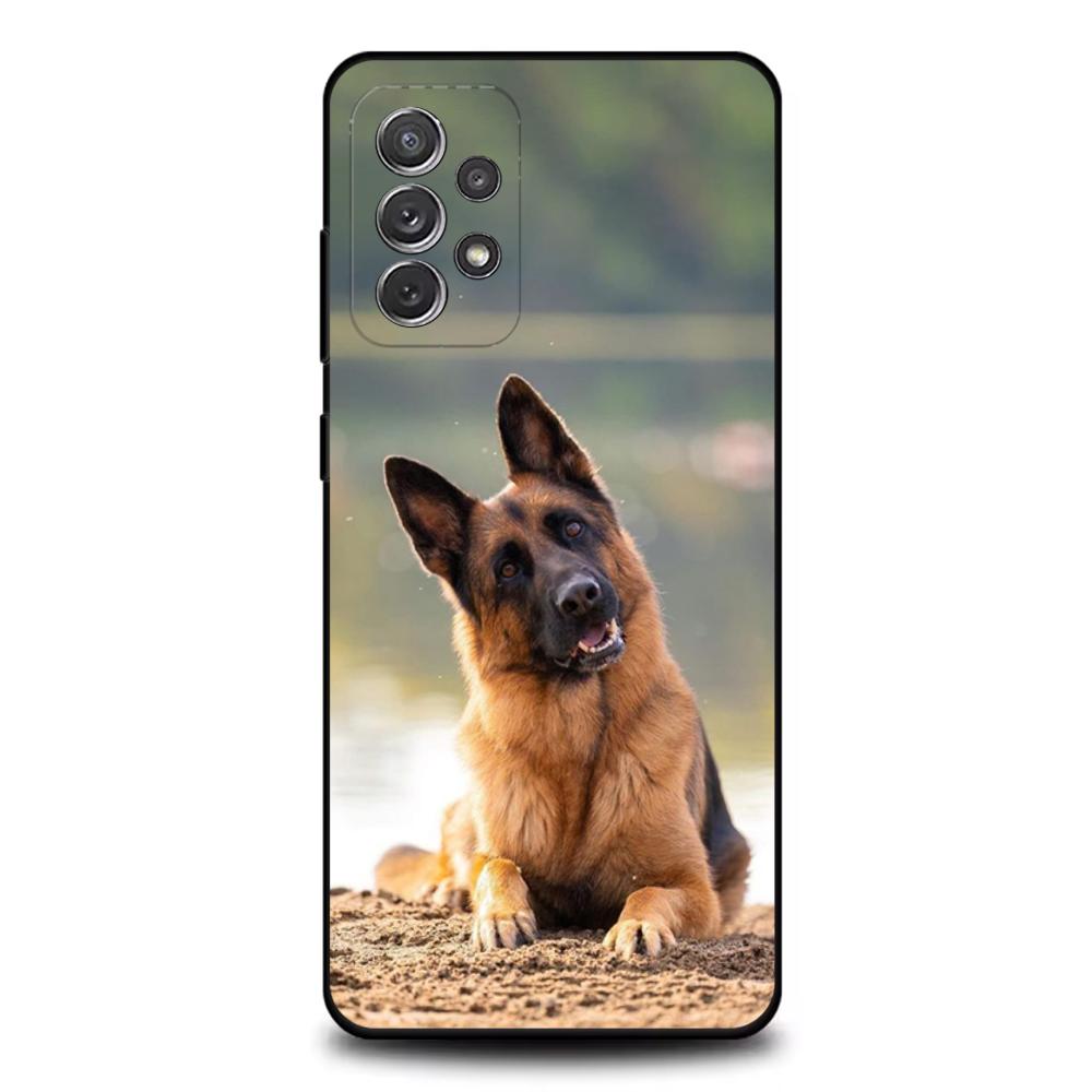 German Shepherd Dog Phone Case For Samsung S25,S24,S21,S22,S23,S30,Ultra,S20,Plus,Fe,Lite,Note,10,9,5G Black Cover