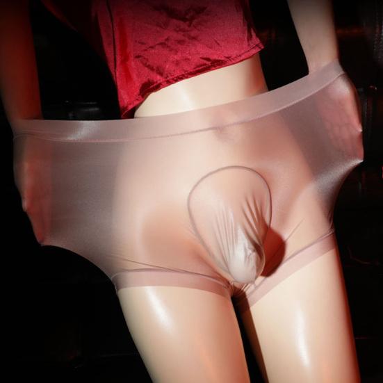 Men Boxer Underwear Sexy Mid-rise U-Convex Slim Fit Elastic Shorts Panties Ultra-thin Smooth Ice Silk Panties