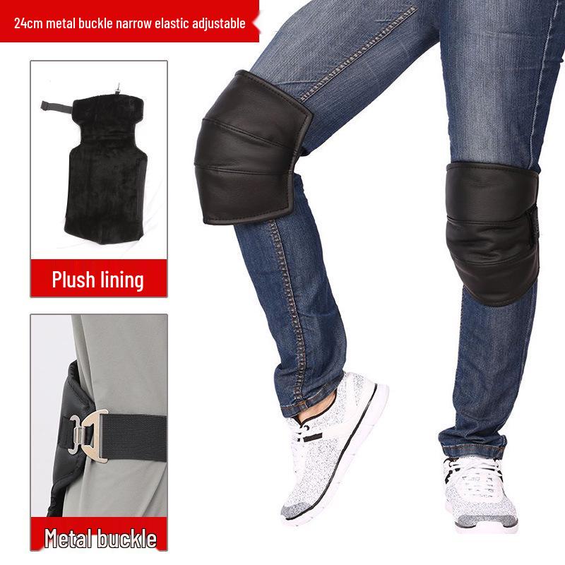 

Waterproof Fleece-Lined Electric Motorcycle Knee Pads for Winter and Autumn