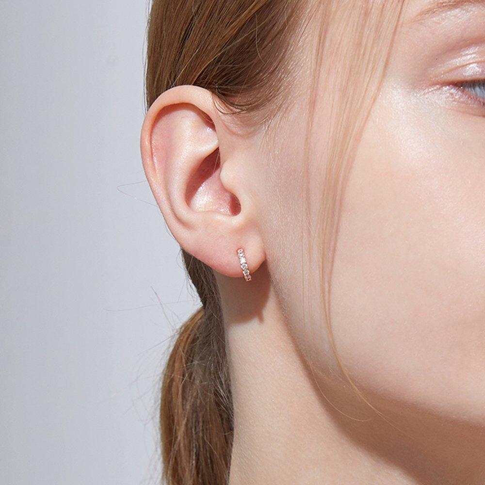 [Stonehenge] Silver One-Touch Earrings Sc1741
