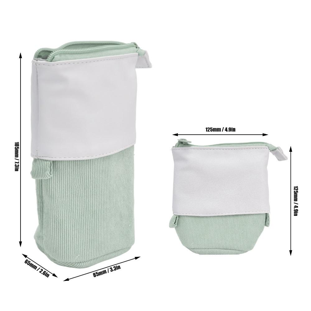 Adjustable Height Telescopic Pencil Pouch Multi-functional Storage Pouch  Beauty Arrangement зелёный