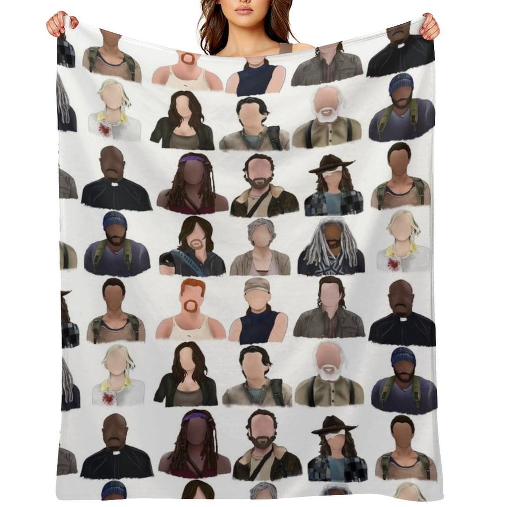 Zombie Cast Throw Blanket Designers anime Soft Plaid manga Blankets